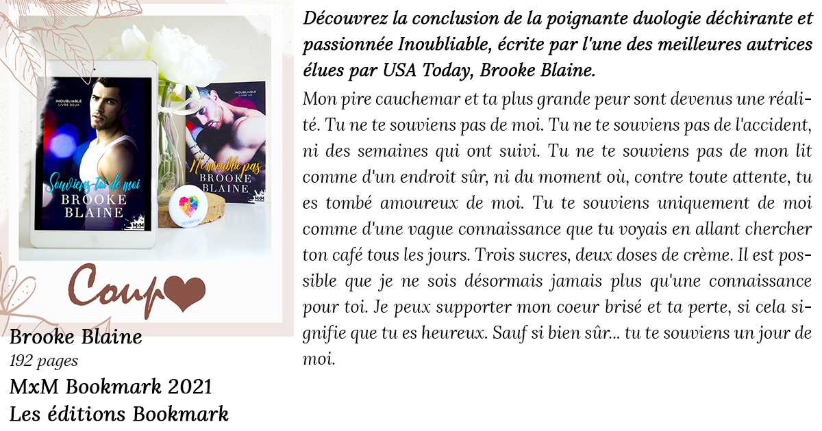 Souviens-toi de moi (Inoubliable #2) de Brooke Blaine | Mon Paradis des